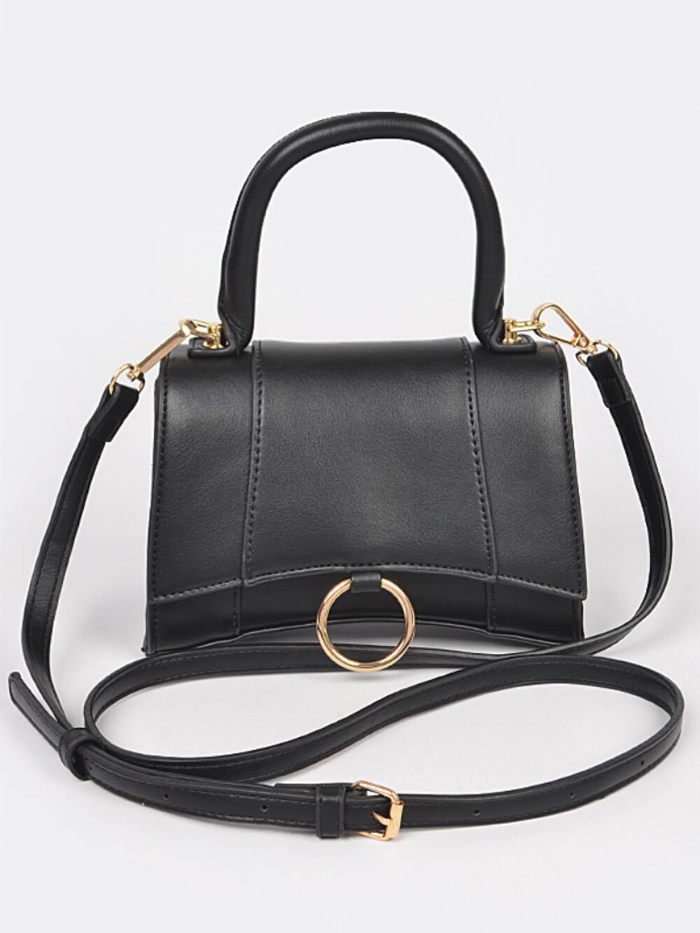 BNWT Brand New Vegan Leather Top Handle Convertible Crossbody Clutch Swing Bag